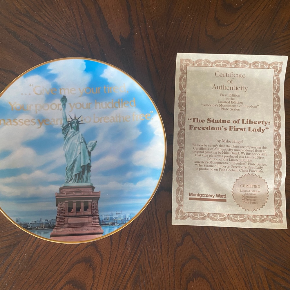 Michael Hagel Statue of Liberty Plate 1985